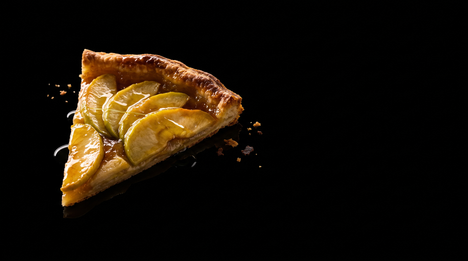 Tartă rustică cu mere verzi caramelizate, glazură AromaRico și fir de OlivaRico