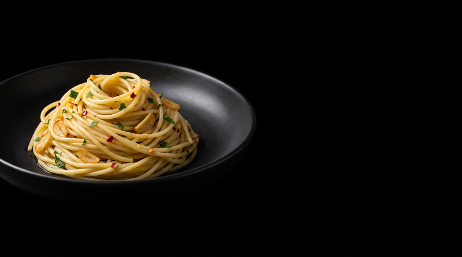 Paste aglio e olio cu ulei de măsline extravirgin
