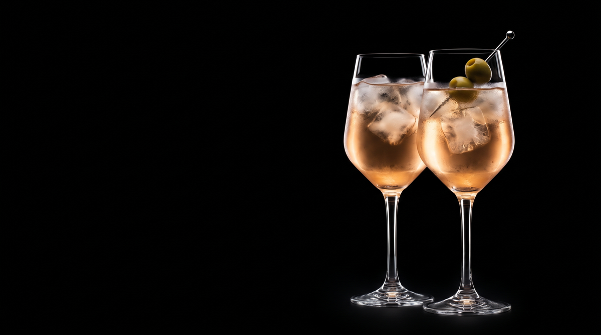 Două pahare de spritz fără alcool pentru un aperitivo în grădină